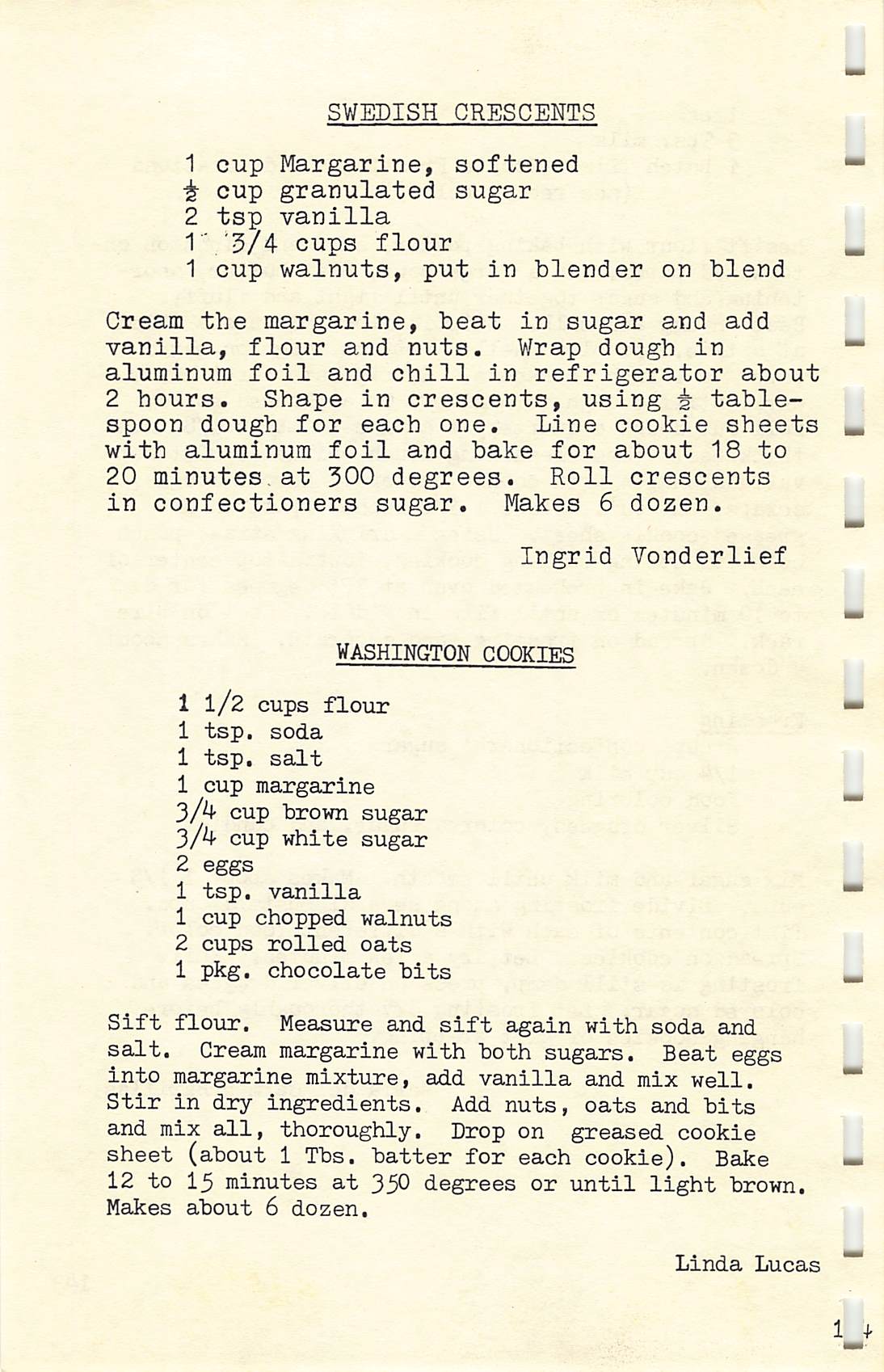 Washington Cookies